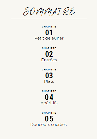 Sommaire du e-book